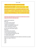 ABSA STUDY GUIDE CERTIFICATION  EXAMINATION 2025 LATEST EXAM 2025  2026   SOLVED QUESTIONS &  ANSWERS VERIFIED 100%