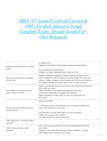 MHA 707 Exam D with all Correct & 100% Verified Answers| Actual Complete Exam| Already Graded A+ (Just Released)