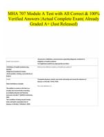 MHA 707 Module A Test with All Correct & 100% Verified Answers |Actual Complete Exam| Already Graded A+ (Just Released)