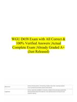 WGU D658 Exam with All Correct & 100% Verified Answers |Actual Complete Exam |Already Graded A+ (Just Released)