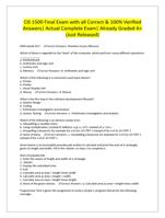 CIS 1500 Final Exam with all Correct & 100% Verified Answers