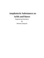 Amphoteric Substances as Acids and Bases-Engineering Chemistry