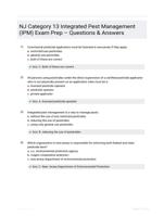 NJ Category 13 Integrated Pest Management (IPM) Exam Prep  Questions & Answers