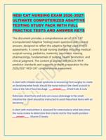HESI CAT NURSING EXAM 20262027: ULTIMATE COMPUTERIZE