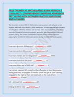 PASS THE HESI A2 MATHEMATICS EXAM VERSION 2 (20262027