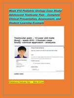 Week #10 Pediatric Urology Case Study: Adolescent Testicular