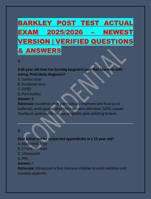 BARKLEY POST TEST ACTUAL EXAM 2025/2026  NEWEST VERSION