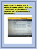 EXPECTED ATI RN MENTAL HEALTH PROCTORED EXAM 2023/2025 WITH NGN |