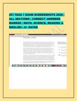 ATI TEAS 7 EXAM SCREENSHOTS 2026 | ALL SECTIONS | CO