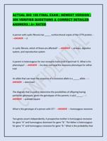 ACTUAL BIO 100 FINAL EXAM | NEWEST VERSION | 300 VERIFIED QUESTIONS &