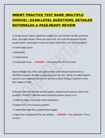 NREMT PRACTICE TEST BANK (MULTIPLE CHOICE) | EXAM-LE
