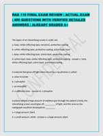 RAD 110 FINAL EXAM REVIEW | ACTUAL EXAM | 400 QUESTIONS WITH VERIFIED