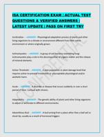 ISA CERTIFICATION EXAM | ACTUAL TEST QUESTIONS & VERIFIED AN