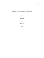 LEGISLATION GRID AND TESTIMONY/ADVOCACY STATEMENT PAPER