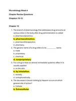Chapter Review/Study Guide for chapters 10-12 Microbiology