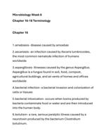 Chapter Review/Study Guide for chp 16 thru 18 Microbiology