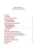 Differentiation Chapter Notes  Class 12 CBSE Mathematics