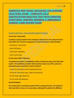 AMERICAN RED CROSS ADVANCED LIFE SUPPORT (ALS) FINAL EXAM