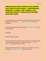 AMERICAN RED CROSS ADVANCED LIFE SUPPORT (ALS) CERTIFICATION C