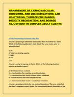 MANAGEMENT OF CARDIOVASCULAR, ENDOCRINE, AND CNS MEDICATIONS