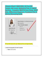 I-Human Week 9 NUR 2026: 30-Year-Old Female with Lower Abdom