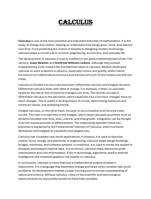 History of Calculus which can be described as the starting section.