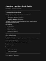 Electrical machines study guide for electrical engineering students