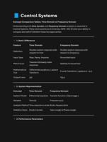 Comparison table of time domain and frequency domain in control system