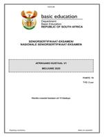 Afrikaans HT P1 May-June 2025 and Memo pdf /practice paper