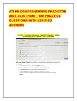 ATI PN COMPREHENSIVE PREDICTOR 20232025 (NGN)  180 PRACTICE Q