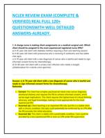 NCLEX REVIEW EXAM (COMPLETE &  VERIFIED) REAL FULL 12