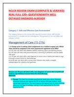 NCLEX REVIEW EXAM (COMPLETE &  VERIFIED) REAL FULL 120+  QUE