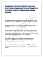 QuickBooks Certification Test 20252026  Study Guide: Comprehens