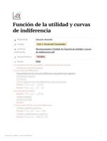 Microeconmica: Funcin de la utilidad y curvas de indiferencia