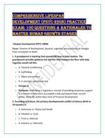 COMPREHENSIVE LIFESPAN DEVELOPMENT (PSYC-290N) PRACTICE EXAM: