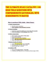 The Ultimate NCLEX Catalyst: 100 High-Yield Questions with