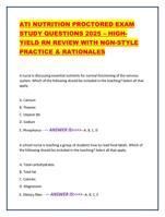 ATI NUTRITION PROCTORED EXAM STUDY QUESTIONS 2025  HIGH-YIELD