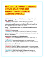 WGU C211 OA GLOBAL ECONOMICS ACTUAL EXAM PAPER 2026 COMPLETE
