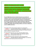 NBME PHARMACOLOGY EXAM  NEWEST (2025 VERSION) ACTUAL EXAM  QU