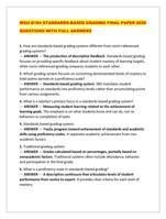 WGU D184 STANDARDS-BASED GRADING FINAL PAPER 2026  QUESTIONS WITH FU
