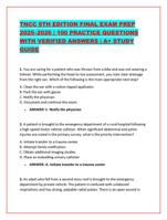 TNCC 9TH EDITION FINAL EXAM PREP 20252026 | 100 PRACTICE QUE
