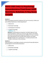 PSYC 1001 Intro to Psychology Comprehensive Final Exam 2025: Qu