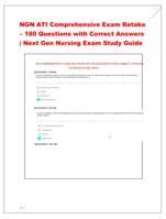 NGN ATI Comprehensive Exam Retake  180 Questions with Correc