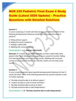 NUR 230 Pediatric Final Exam 4 Study Guide (Latest 2026 Update)