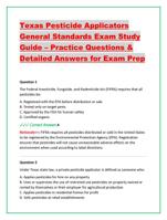 Texas Pesticide Applicators General Standards Exam Study Guid