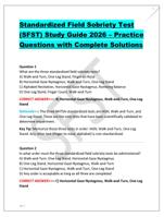 Standardized Field Sobriety Test (SFST) Study Guide 2026