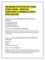 COLORADO STATE NOTARY EXAM STUDY GUIDE  PRACTICE QUESTIONS