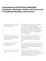 NCLEX Exam 2025/2026 (Admission, Discharge, Transfer