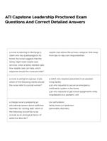 ATI Capstone Leadership Proctored Exam 2025/2026 Questions And Answers