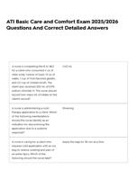 ATI Basic Care and Comfort Exam 2025/2026 Questions And Answers